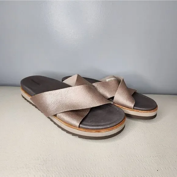 Merrell Metallic Juno Slides Sandals GUC 10 Comfort Casual Shoes women's