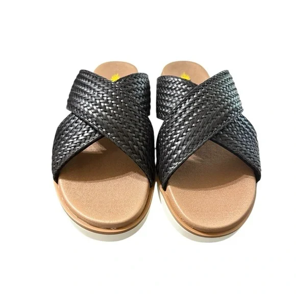 VOLATILE Black Woven Slide Sandals · Size 10