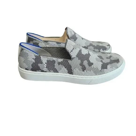 Rothy's The Kid Sneaker Slip On Size 3 Grey Camo New