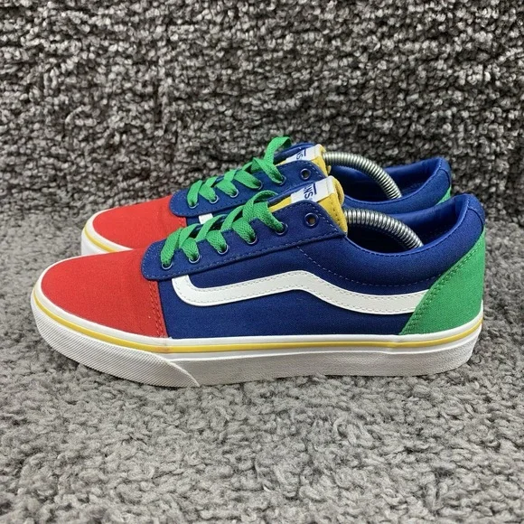 Vans Sneakers Youth Kids Sz 6 Old Skool Yacht Club Skate Shoes Red Green Blue