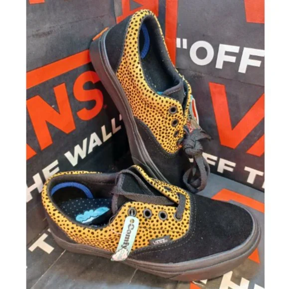 Vans Comfycush Era Tiny Cheetah Black Suede Shoes Mens 3.5/Women's 5 VN0A3WM9VWS