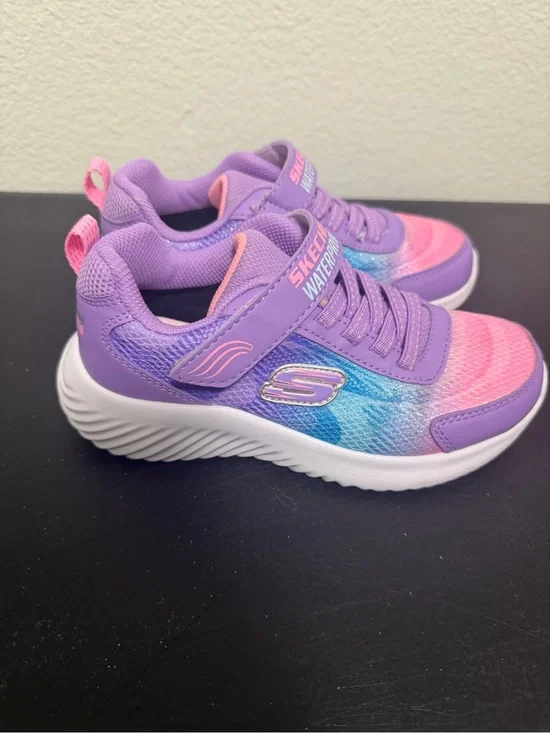 Skechers Kids Purple Pink Blue Gradient Slip-On Sneakers