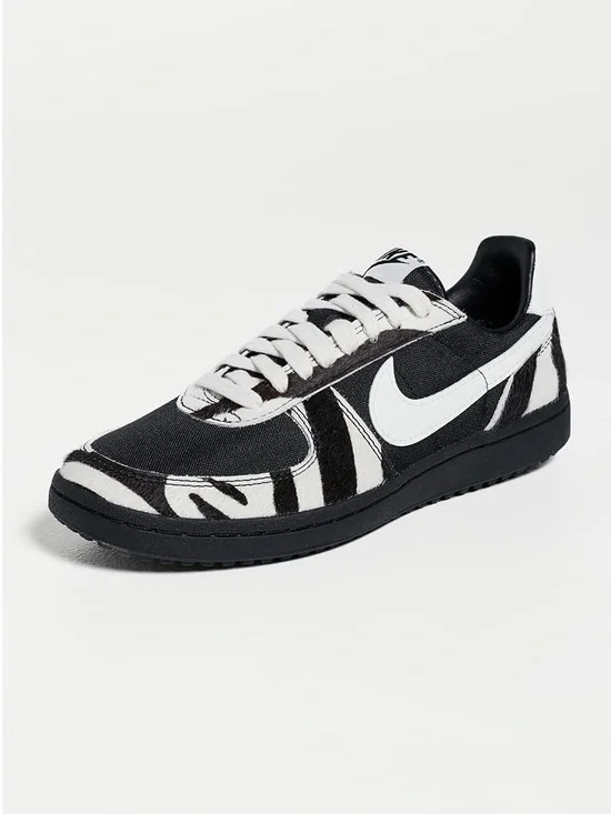 NWT Nike Field General Black & White Zebra-Print Hair Calf Low Top Sneaker