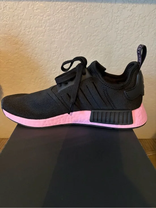Women’s Adidas NMD R1 ‘Black True Pink’ sneakers.