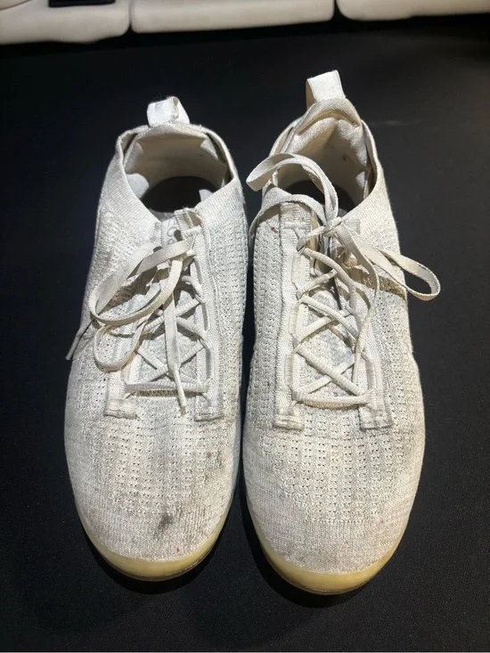 Women’s Nike Vapormax Knit Lace-Up Sneakers in Off-White