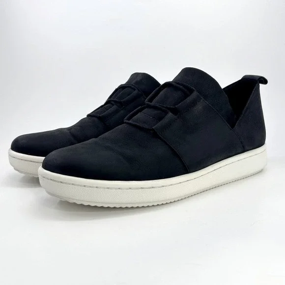 Eileen Fisher Kipling Sneakers Womens 9 Black Nubuck Leather Comfort EF45116