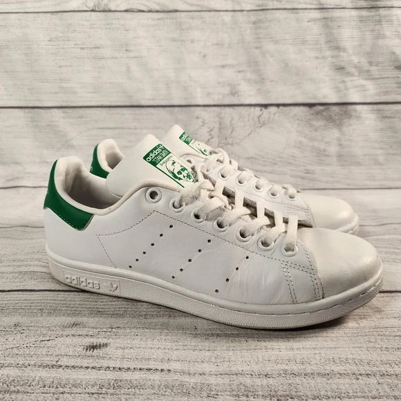 Adidas Stan Smith Womens Sneakers White Green Leather Low Top M20605 Size 5.5