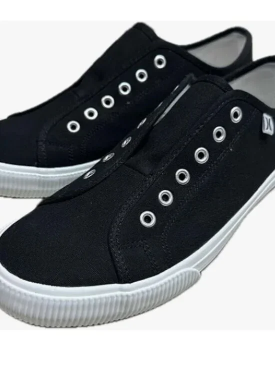 Hurley Chloe Canvas Low Top‎ Slip On Sneakers Black 1676560 Womens Size 9