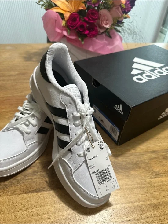 adidas White and Black Women’s Breaknet Sneakers