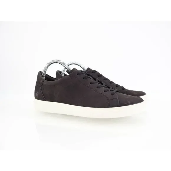 Ecco Soft Classic Sneaker Black Nubuck Women Size 9 / 9.5 Lace Up Shoes