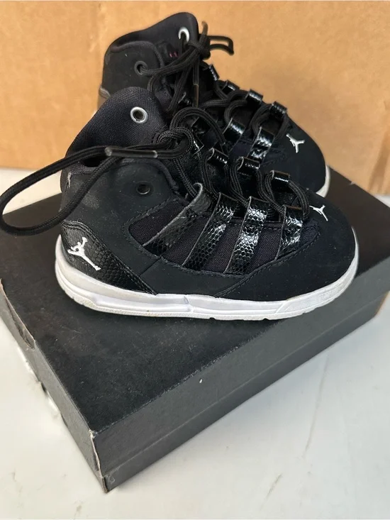 Jordan Kids Black and White High-Top Sneakers