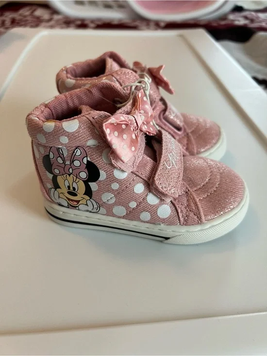 Disney Pink Minnie Mouse Sparkle High-Top Sneakers
