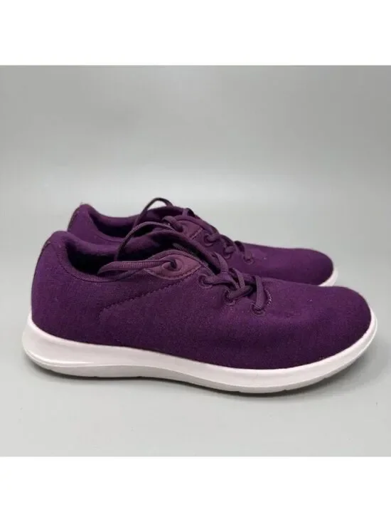 Merinos Women Sneakers Purple Merino Wool Lace Up Comfort Walking Shoes Size 6