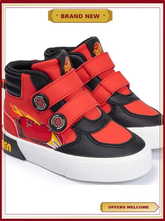 Toddler Boys Lightning McQueen High Top Sneakers with Dual Straps