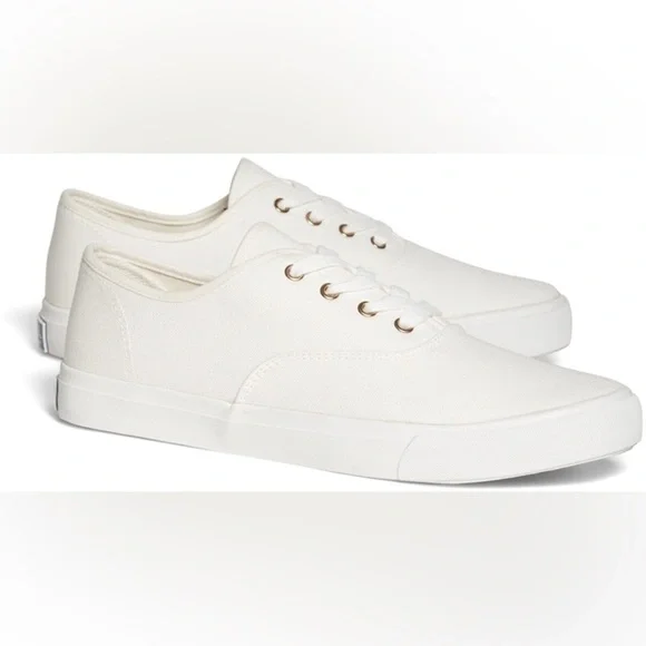 Brooks Brothers Women’s White Canvas Casual Sneakers Hamptons Coastal Sz 10.5