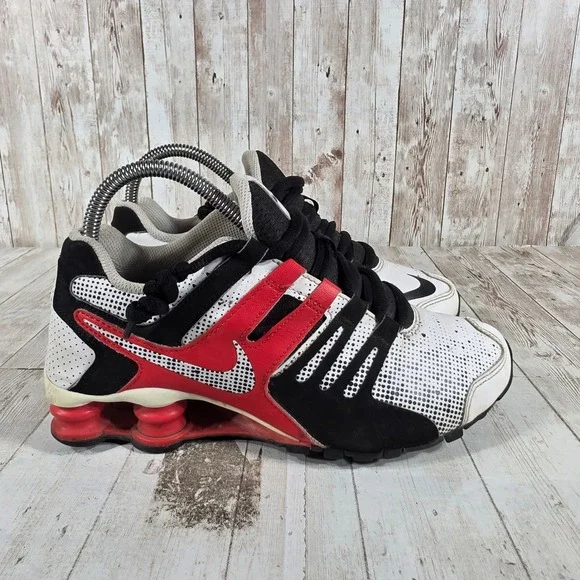 Nike‎ Shox NZ Womens 6.5 White Black Red Running Shoes 646824-100 Retro Y2K
