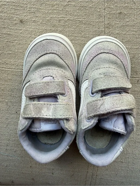 Vans Toddler Double-Strap Sneakers in Shimmery Light Pink