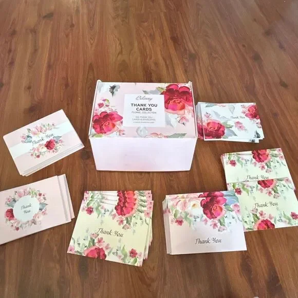 Bilinny Bulk 73 thank you cards floral collection with envelopes six designs bla