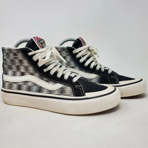 Vans SK8 HI Blur Canvas Lace Up High Top Skate Shoes Men 4 Women 5.5
