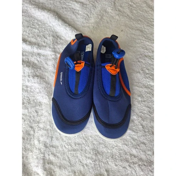 Speedo Original Surfwalker Water Shoes Navy Blue Orange Kids Size M 2-3