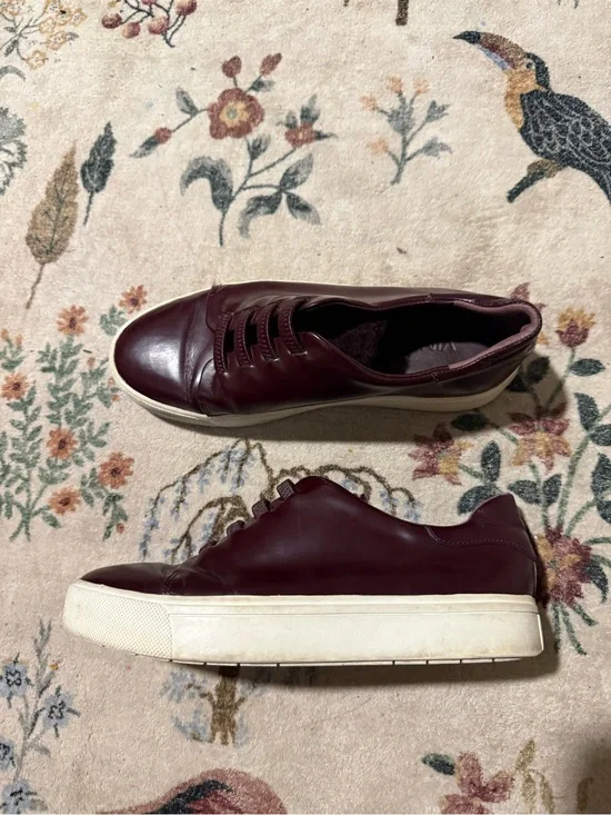 Vince bolton burgundy fashion letter sneakers size 5