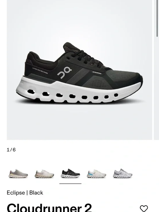 On Running Cloudrunner 2 Women’s Sneakers — Black and White
