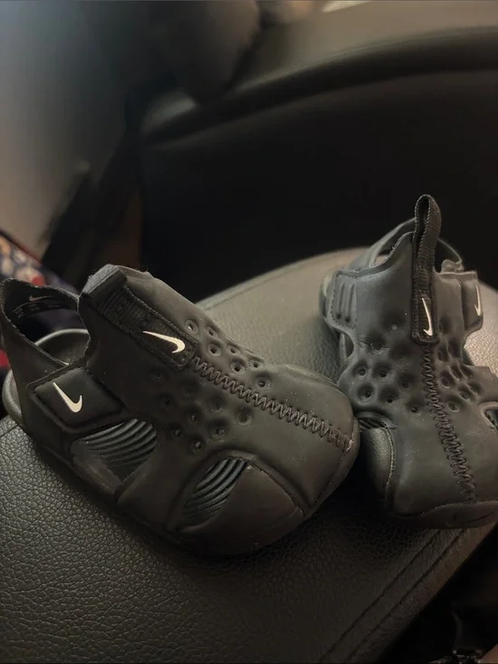Nike Kids Black Water Shoes with White Swoosh