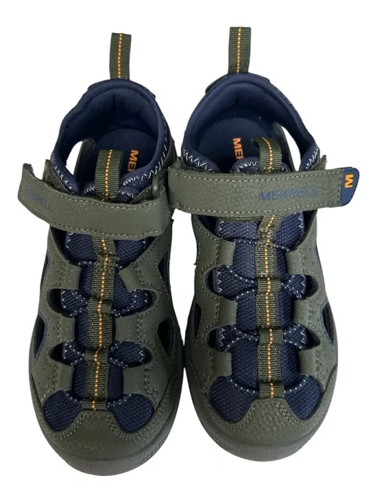 Merrell Big Kids' Olive Green & Navy Outdoor Sandals  Size 3