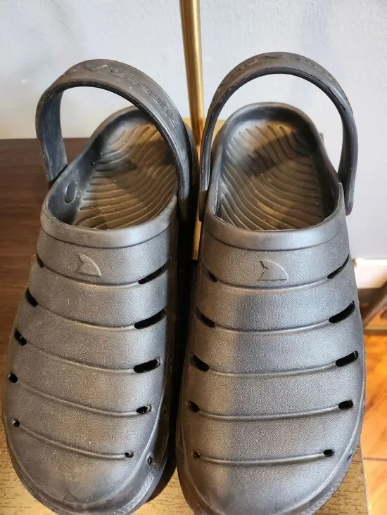 Casual Black Slip-On Clog Sandals/Water Shoes