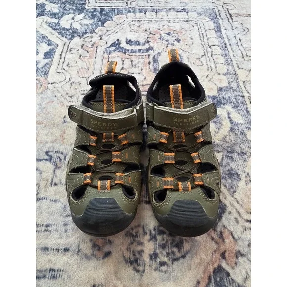 Sperry‎ Top Sider Kids Boys Size 13W Wet Tech Fisherman Oliver Green Sandal