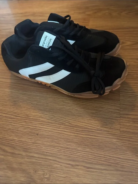 Womens Black and White Athletic Sneakers