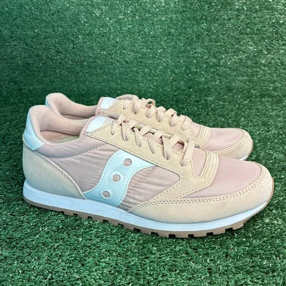 Saucony Jazz Low Pro S1866-261 Suede Nylon Retro Runner Sneaker Pink Womens Sz 9