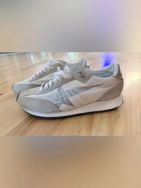 Golden Goose Women's silver and White marathon Sneakers.