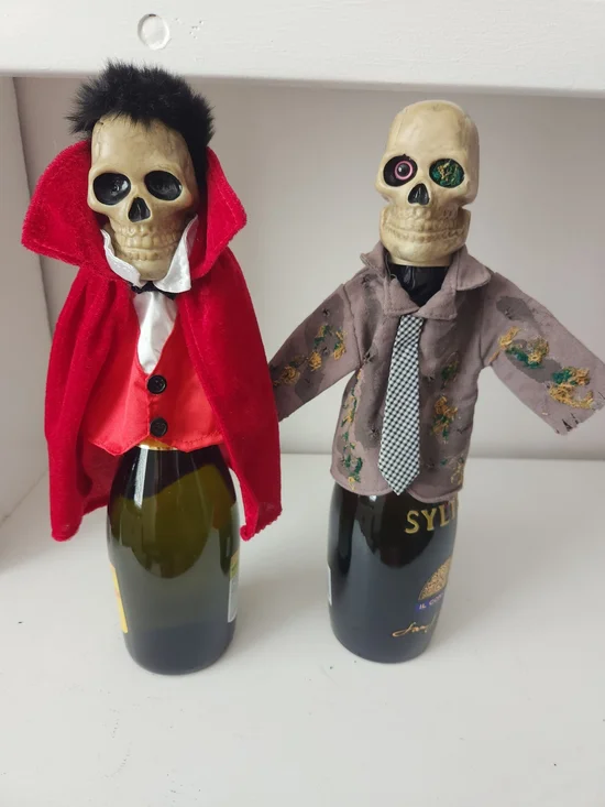 Pier One Halloween Skeleton Vampire Mummy Wine Covers