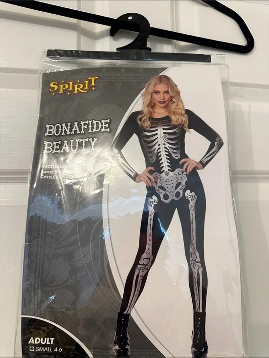 Spirit Bonafide Beauty Black and White Skeleton Jumpsuit - Adult