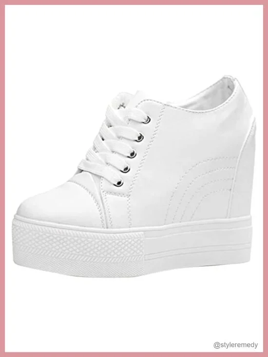 Women's Wedge Sneakers with Hidden Heel Platform Walking Shoes