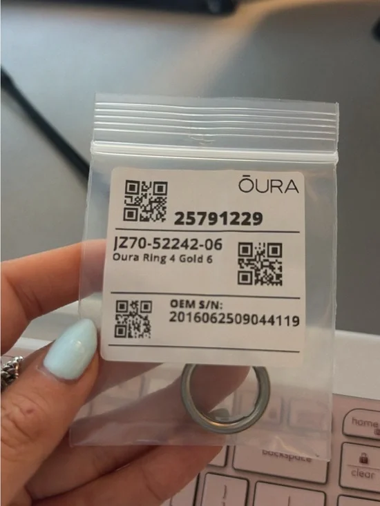 Oura Ring Gold (Metallic Finish) Smart Wearable Ring - Generation 4
