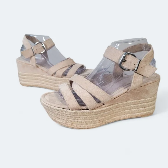Madden NYC Charlette Strappy Sandal Wedge Espadrilles Size 8.5