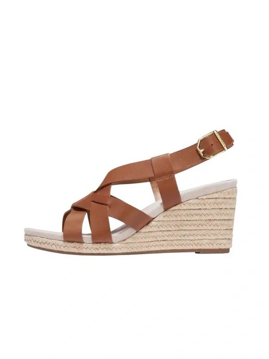 Brand New Cole Haan Crystal‎ Wedge Sandal in Honey Jute Size 8B