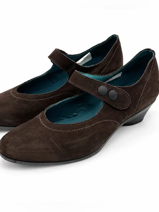 Arche Brown Suede Mary Jane Wedge Shoes EU 40 US 9
