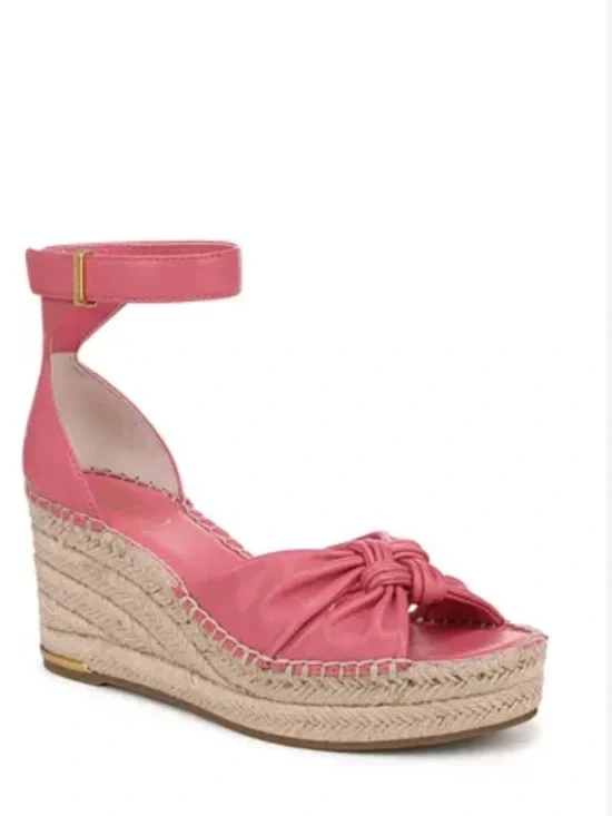 FRANCO SARTO Women's Clementine Open Toe Espadrille Wedge Sandals Pink 7.5 NWT