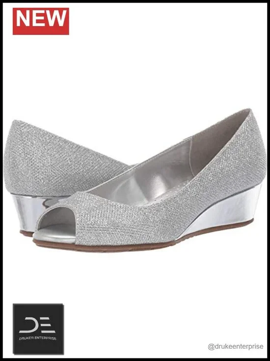 Bandolino Candra Womens Wedge Pumps Slip-On Open Toe Comfort