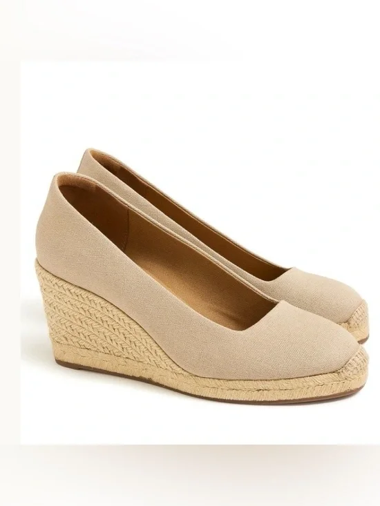 J.Crew Factory Canvas Espadrille Wedges in 