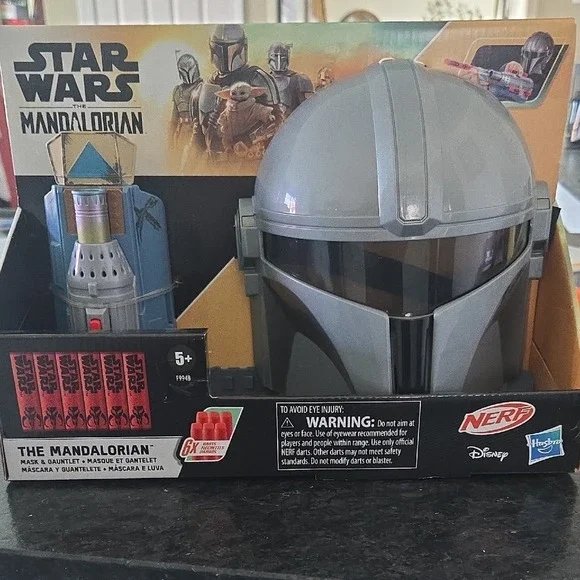 NERF Star Wars The Mandalorian Amban Phase-Pulse Blaster Mask Set NIB‎
