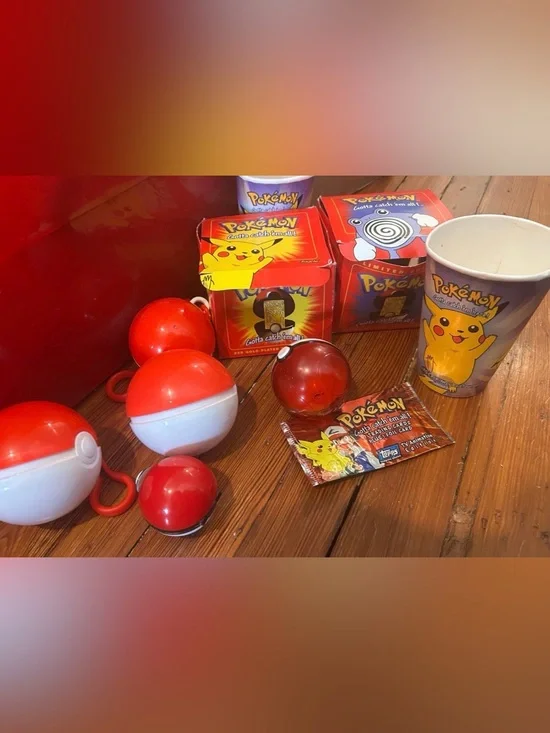 Pokemon bundle - collectibles, pokeballs, wrappers, cups etc