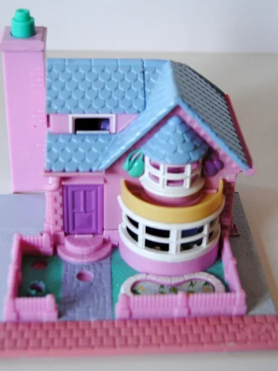BlueBird Polly Pocket BAY WINDOW HOUSE Light Up Play Set  W/ 3 Figures 1993
