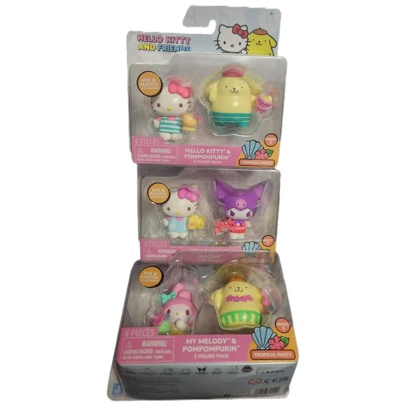 Sanrio Hello Kitty and Friends Tropical Party Series 3 Figure Pack Set of 3 New