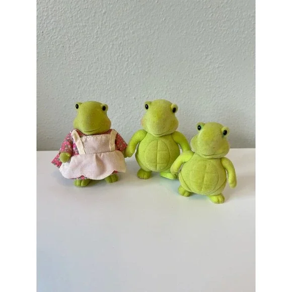 Lil' Woodzeez Tidyshine Turtle Family Mom Dad Child Toy Figures Set