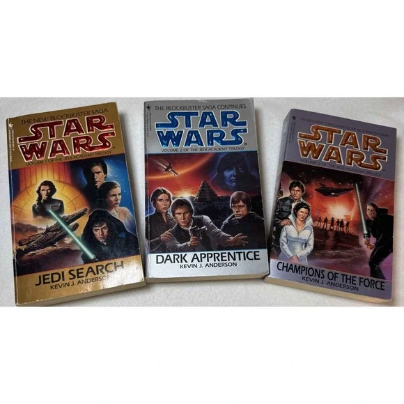 Star Wars Jedi Academy Trilogy 3 Book Lot Kevin J Anderson Paperback Legends Set