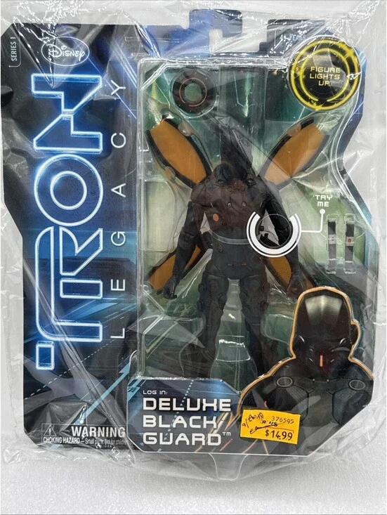 Disney Tron Legacy Deluxe Black Guard Action Figure 2010 Spin Master Series 1